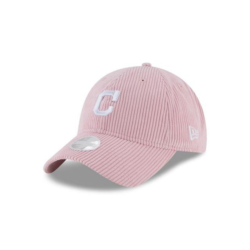 MLB Cleveland Indians Womens Corduroy 9Twenty Adjustable (LXI5842) - Pink New Era Caps